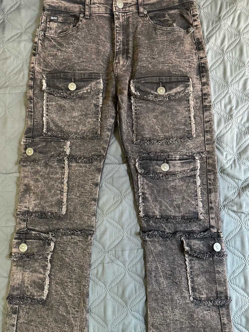 Brooklyn Cloth Gray Washed Relaxed Cargo Jeans